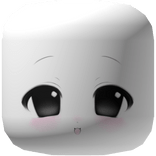 ୨୧ cutecore anime chibi happy face mask - white