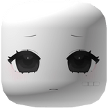 ୨୧ cutecore anime chibi nervous face mask - white