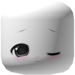 ୨୧ cutecore anime chibi winking face mask - white
