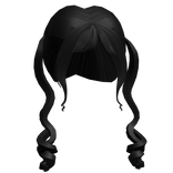 ♡ cutecore curly dolly pigtails black