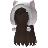 ♡ cutecore kawaii kitty hood /w layered hair