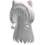 ♡ cutecore kawaii kitty hood /w layered hair