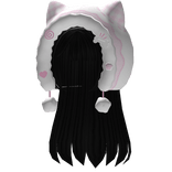 ♡ cutecore kawaii kitty hood /w layered hair