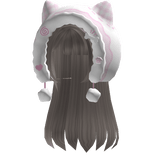 ♡ cutecore kawaii kitty hood /w layered hair