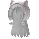 ♡ cutecore kawaii kitty hood /w layered hair