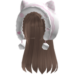 ♡ cutecore kawaii kitty hood /w layered hair