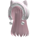 ♡ cutecore kawaii kitty hood /w layered hair