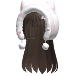 ♡ cutecore kawaii kitty hood /w layered hair brown
