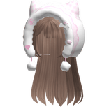 ♡ cutecore kawaii kitty hood /w layered hair brown