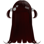 ୨୧ cutecore long hair w/ kitty clips - red