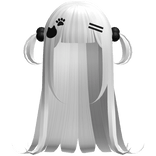 ୨୧ cutecore long hair w/ kitty clips - white