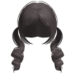 cutecore low swirly cutesy pigtails dark brown