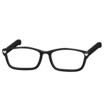 cutecore moe low heart oversized glasses black