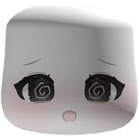 ୨୧ cutecore shy anime chibi face mask - white