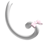 cutecore white cat neko tail w pink bow