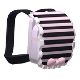 cutesi black and pink striped ruffle backpack