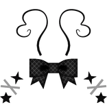 ♡ cutesie blk and grey alien hairclips and antenna