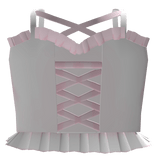 ♡ cutest white and pink ruffled top with ribbons