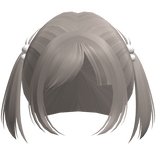 cutesy anime doll pigtails black silver gray