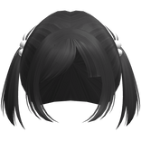 cutesy anime doll pigtails gray