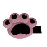 cutesy black & pink cat paw hairclip