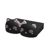 cutesy black kitty slippers