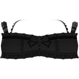 ♡ : cutesy black laced top with ruffles and bow