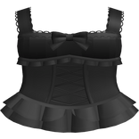 cutesy black ruffled princess dress with bow