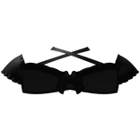 ♡ : cutesy black ruffled top with bunny bow