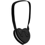 ୨୧ cutesy black side heart bow purse