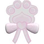 cutesy black white kitty paw pink bow hair clip