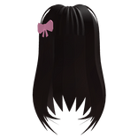 ♡ Cutesy Brown Hime Long Hair w/ Bow