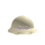 Cutesy bucket hat with pink bow in yellow