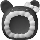 ♡ : cutesy bunny hood with bow in black & white