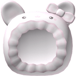 ♡ : cutesy bunny hood with bow in white & pink