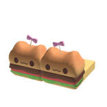 ♡ ꒱ cutesy burger kitty slippers ♡｡ﾟ