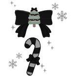 ୨⋮❄︎ cutesy christmas hairclips in black