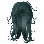 cutesy cyan anime curly hair