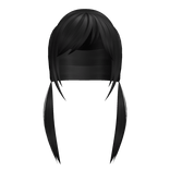 Cutesy Dolly Low Long Dahood Pigtails In Black