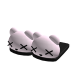 Cutesy Emo Bear Slippers in Pink & Black 3.0