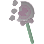 cutesy green and pink eye candy bitten lollipop 