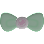 cutesy green and pink eye candy bow