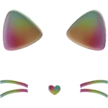 cutesy kawaii cat rainbow face filter