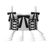 ♡ cutesy kawaii ruffled white dress w black bows