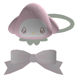 ꒰ ♡ : cutesy kawaii strawberry bunny hairclip 