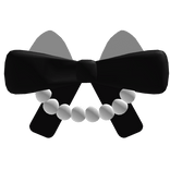 cutesy kitty bow in black