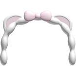 cutesy little white bear ears with bow