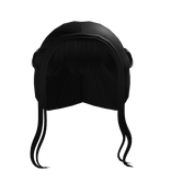 Cutesy Long Bangs With Buns Black