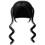 ♡ cutesy long curly pigtails in black