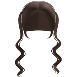 ♡ cutesy long curly pigtails in brown